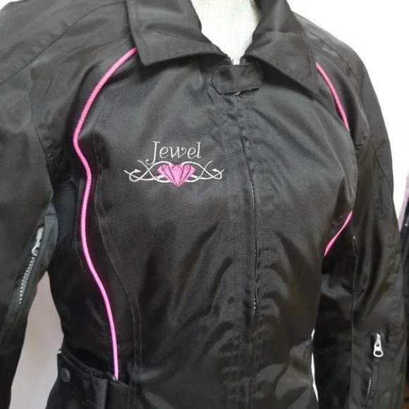 M2r jewel motorcycle jacket black  pink 8 - Picture 14 of 15